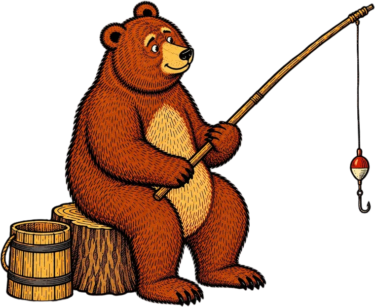 The Bear with a fishing rod
