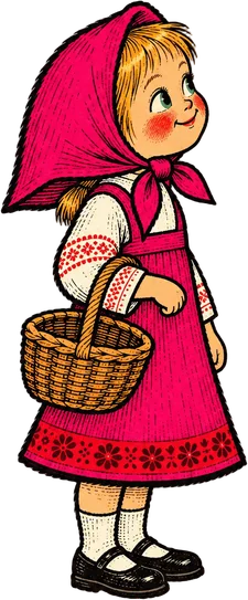 Masha with a basket